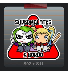 Pegatina Coche Joker y Harley