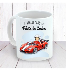Taza Piloto Coches Chico