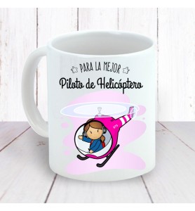 Taza Piloto Helicóptero Chica