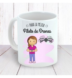 Taza Piloto De Drones Chica
