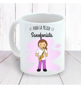 Taza Saxofonista Chica