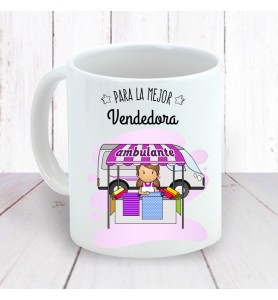 Taza Vendedora Ambulante Telas