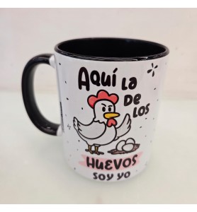 Taza Aquí huevos