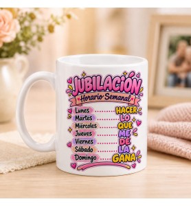 Taza Agenda Jubilación Rosa
